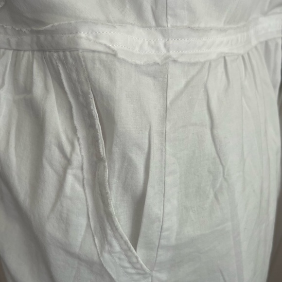 White cotton casual sundress with pockets - Picture 11 of 11